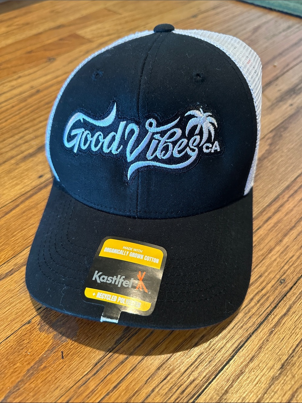 Good Vibes CA Black & White Trucker Hat